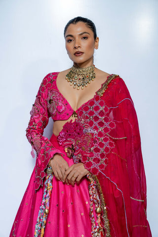 Royale fuchsia pink lehenga set