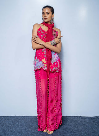 Dee pink organza kurta set