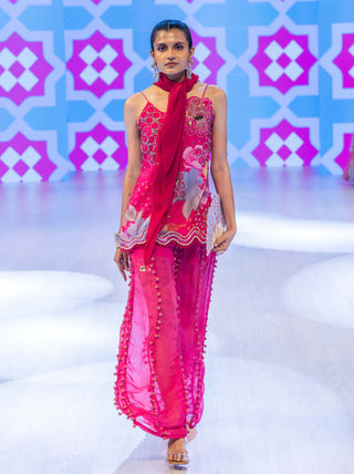 Dee pink organza kurta set