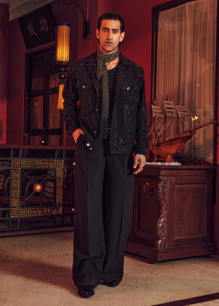 Draco black bomber and pant set