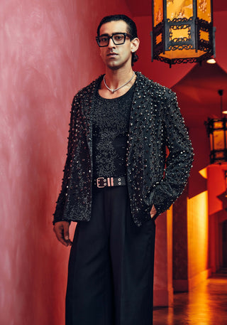 Victor black blazer and trouser set