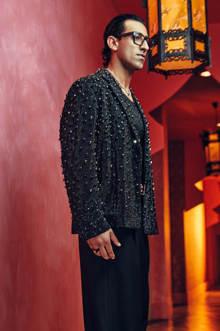 Victor black blazer and trouser set