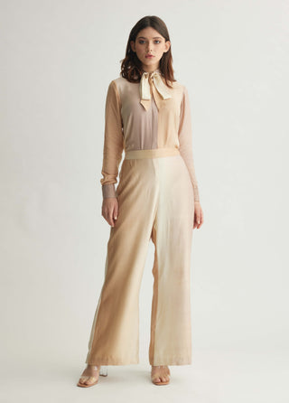 Off-White & Beige Ombre Shirt And Pants by Koai available on Indiaspopup