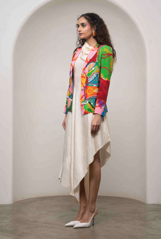 Sorel blazer with asymmetrical dress