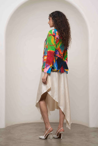 Sorel blazer with asymmetrical dress