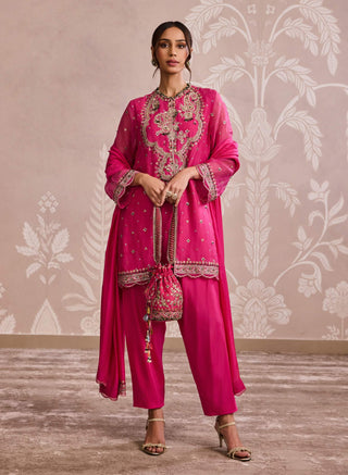 Royal fuchsia embroidered kurta set