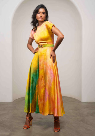 Ova contrast maxi dress