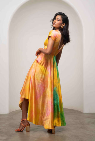 Ova contrast maxi dress