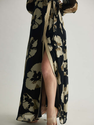 Black And White Floral Wrap Dress by Koai available on Indiaspopup