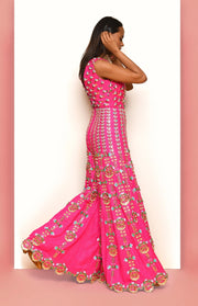 Papa Don'T Preach By Shubhika-Hot Pink Embellished Jumpsuit-INDIASPOPUP.COM