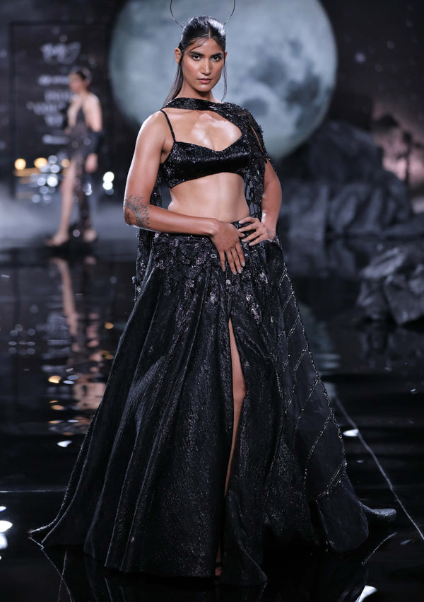 Dolly J-Larisa Black Lehenga Set-INDIASPOPUP.COM