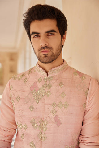 Tea Rose Nehru Jacket And Kurta Set by Osaa By Adarsh Men, available on Indiaspopup.com