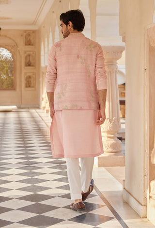 Tea Rose Nehru Jacket And Kurta Set by Osaa By Adarsh Men, available on Indiaspopup.com