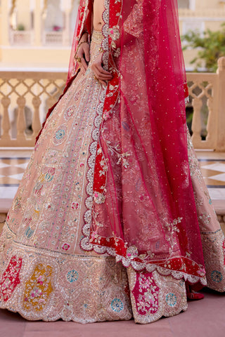 Caramel taupe mulberry silk bridal lehenga set