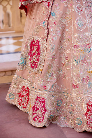 Caramel taupe mulberry silk bridal lehenga set