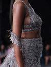 Dolly J-Aphrodite Silver Shimmer Cape And Skirt Set-INDIASPOPUP.COM
