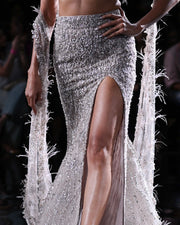 Dolly J-Aphrodite Silver Shimmer Cape And Skirt Set-INDIASPOPUP.COM