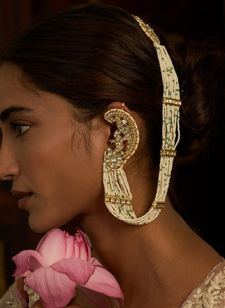 Navya gold plated kundan statement earring