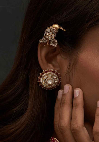 Reeva gold plated polki stud