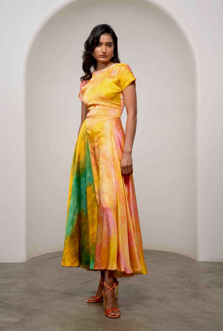 Ova contrast maxi dress
