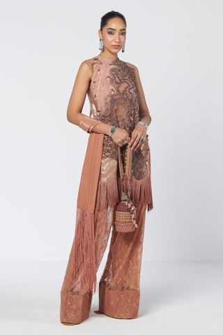 Chalia peach kurta set