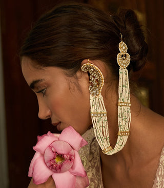 Navya gold plated kundan statement earring