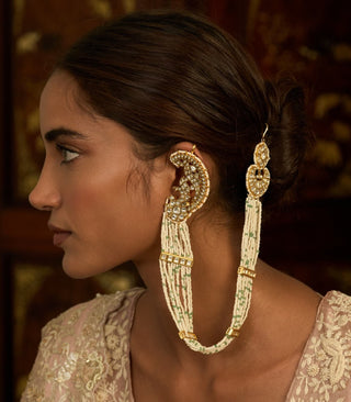 Navya gold plated kundan statement earring