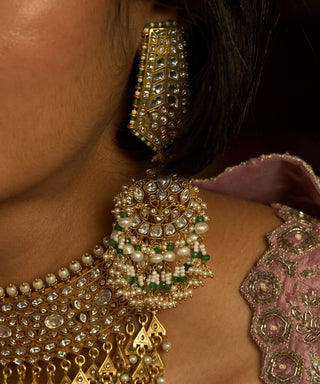 Zoha gold plated kundan chandbali