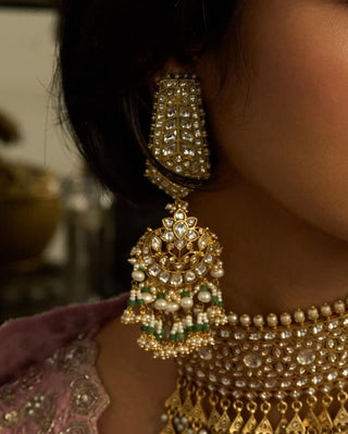 Zoha gold plated kundan chandbali
