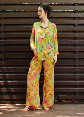 Botanique Mustard Shirt And Pant by Nautanky, available on Indiaspopup.com