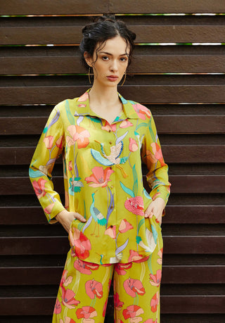 Botanique Mustard Shirt And Pant by Nautanky, available on Indiaspopup.com