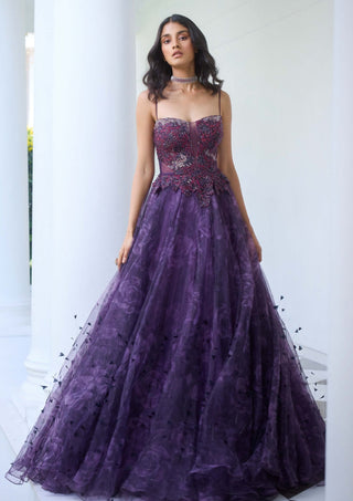 Cohello purple cocktail gown