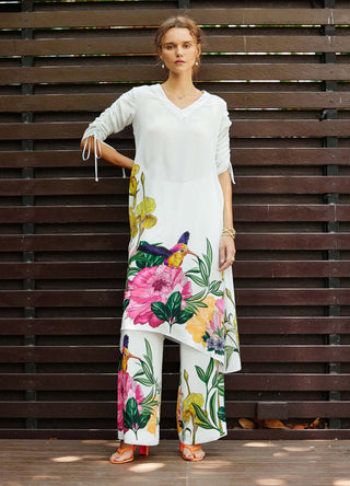 Flourish White Kurta And Pants by Nautanky, available on Indiaspopup.com