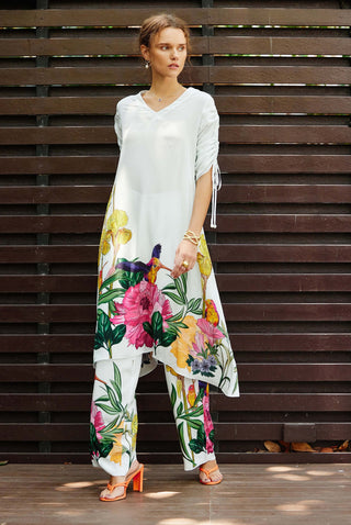 Flourish White Kurta And Pants by Nautanky, available on Indiaspopup.com