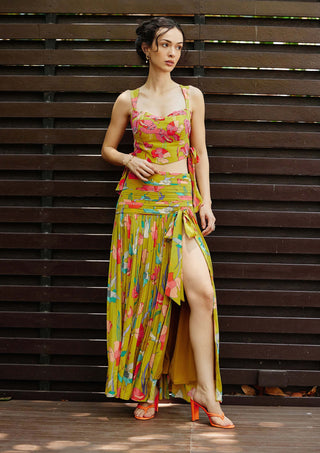 Botanique Bustier And Skirt by Nautanky, available on Indiaspopup.com