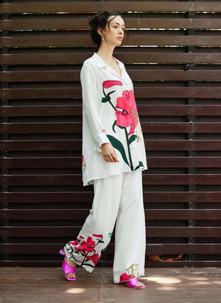 Repose White Shirt And Pants by Nautanky, available on Indiaspopup.com