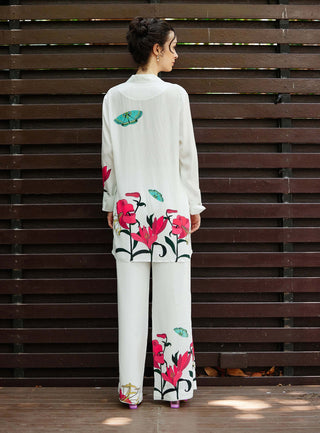 Repose White Shirt And Pants by Nautanky, available on Indiaspopup.com