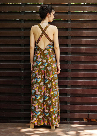 Aviary Olive Jumpsuit by Nautanky, available on Indiaspopup.com