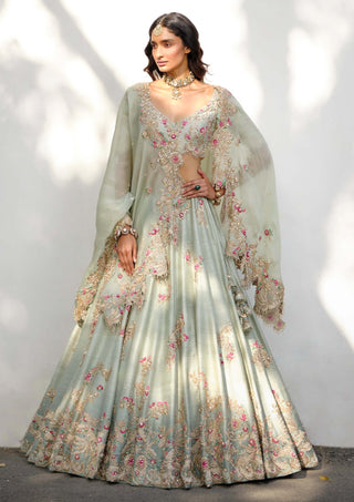 Rachel Green Raw Silk Lehenga Set by Dolly J, available on Indiaspopup.com