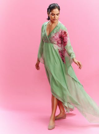 Eraya Chiffon Flower Kaftan by Dolly J, available on Indiaspopup.com