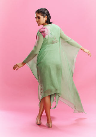 Eraya Chiffon Flower Kaftan by Dolly J, available on Indiaspopup.com