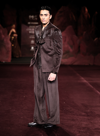 Abeer mocha brown jacket and pant set – Dolly J Men – For the Groom – Groom