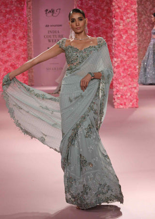 Séraphine Sage Lehenga Sari Set by Dolly J, available on Indiaspopup.com