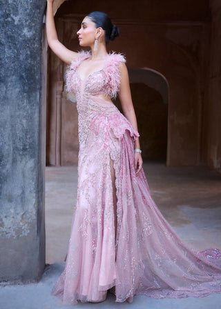 Adaira Pink Bridal Gown by Dolly J available on Indiaspopup