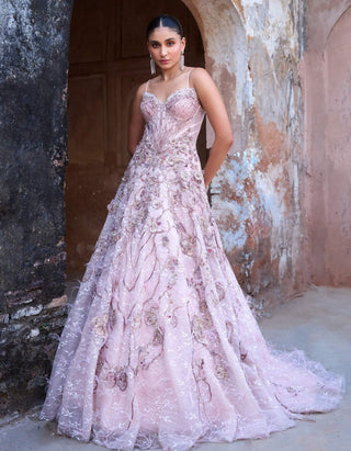 Amethyst bridal embroidered gown