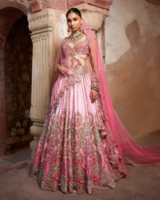 Chaarvi pink ombre lehenga set