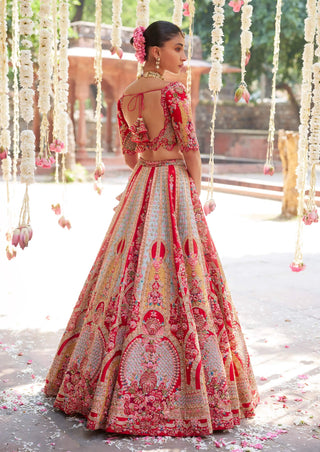 Lipika red embroidered lehenga set