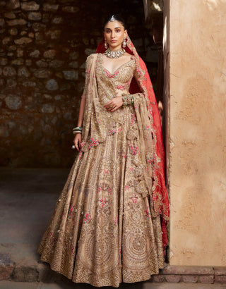 Anviksha gold embroidered lehenga set