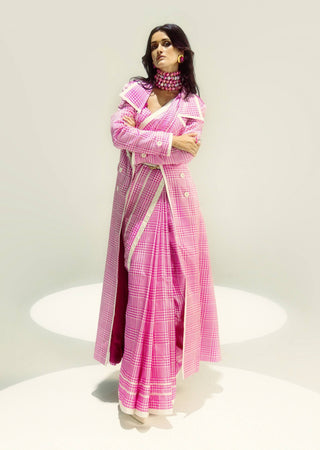 Pink Cher Trench Coat by Ekaya available on Indiaspopup.com