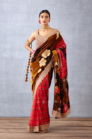 Aftaabi Rabia Makhmal Sari by Torani, available on Indiaspopup.com